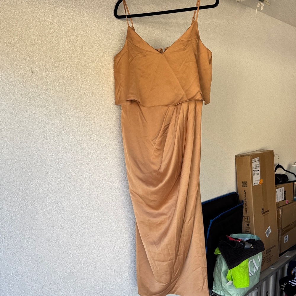 City Chic Tan Midi Dress